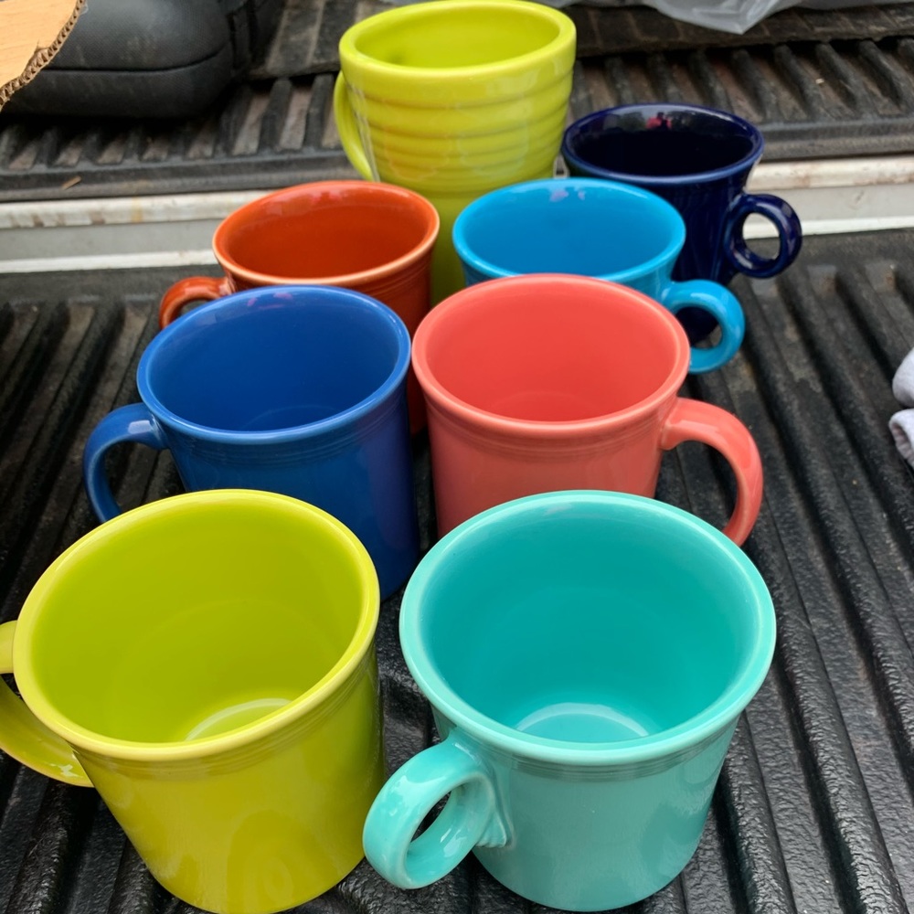 Fiesta coffee cups and latte mug